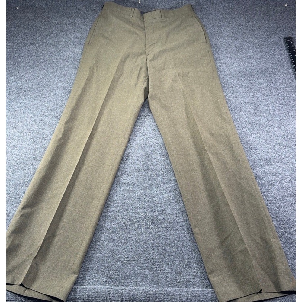 US Military Men Tropical Green 2241 Wool Blend Dress Trousers 32 Vintage Army